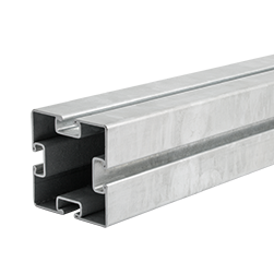 MPT-Support profiles Q100 with 4 slots, hot-dip galvanised