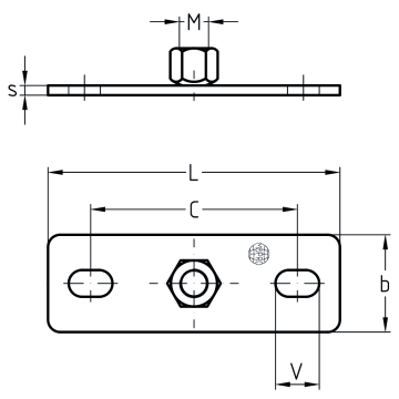 Grundplatten mit Mutter M8 | 2 | V2A