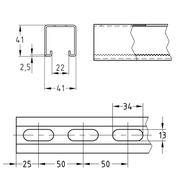 MPR-Montageschienen BV 41/41/2,5 BV |  | verzinkt